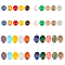 40Pcs 20 Styles Mixed Gemstone Cabochons, Half Round & Oval, Dyed & Heated, 14~10x10x4~5mm, 2pcs/style