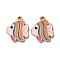 Ion Plating(IP) 304 Stainless Steel Pendants, with Enamel, Fish Charm, Golden, 16x13x1.5mm, Hole: 1.8mm