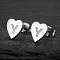 Heart 201 Stainless Steel Stud Earrings, Stainless Steel Color, Letter Y, 10x10mm