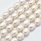 Natural Cultured Freshwater Pearl Beads Strands, Oval, Floral White, 8~9x7~8mm, Hole: 0.8mm, Hole: 0.8mm, about about 34pcs/strand, 13.78 inch(35cm)