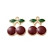 Alloy Enamel Pendants, Cadmium Free & Nickel Free & Lead Free, Golden, Cherry, 16.5x15.5x2mm, Hole: 1.5mm