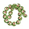 Christmas Handmade Lampwork Enamel Beads, Flat Round, Snowman, 18~18.5x10.5~12.5mm, Hole: 1.2~1.4mm