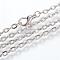 Iron Cable Chains Necklace Making, with Lobster Clasps, Unwelded, Platinum, 23.6 inch(60cm)