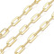 Rack Plating Brass Cable Chains, Unwelded, with Spool, Long-Lasting Plated, Cadmium Free & Lead Free, Real 18K Gold Plated, 13.5x6.5x1mm