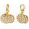 12Pcs Brass Micro Pave Clear Cubic Zirconia Charms, with Jump Ring, Pumpkin Charm, Real 18K Gold Plated, 11x10x2mm, Hole: 3.2mm