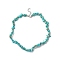 Dyed Synthetic Turquoise Chip Beaded Necklaces with 304 Stainless Steel Lobster Claw Clasp & Chain Extender, Choker Necklace for Women, 15 inch(38.2cm)