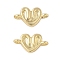 Brass Connector Charms, Heart Links, Long-Lasting Plated, Lead Free & Cadmium Free, Rack Plating, Real 18K Gold Plated, 6x11x2.5mm, Hole: 1mm