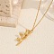 Stainless Steel Pendant Necklaces for Women, Golden, Flower, 15.55 inch(39.5cm)