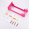 732Pcs 4 Colors Glass Seed Beads, 2Pcs Brass Beads, 1Pcs Slider Bead and Iron Needle, 1 Set Plastic Weaver Tools, Braided Nylon Cord for DIY Craft Jewelry Making Kit, Hot Pink, 26.2x10.2x2.2cm
