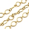 304 Stainless Steel Oval Link Chains, Unwelded, with Spool, Ion Plating(IP), Golden, 11.5x9x1.2mm