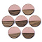 Transparent Resin & Walnut Wood Pendants, Flat Round, Light Coral, 28.5x3.5~4mm, Hole: 1.5mm