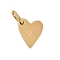 304 Stainless Steel Charms, with Jump Rings, Heart with Letter Charms, Golden, Letter R, 10x8.5x1.5mm, Hole: 4x2.5mm
