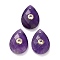 Natural Amethyst Pendants, Faceted Teardrop Charms with Golden Tone Brass Micro Pave Clear Cubic Zirconia Findings, Golden, 18x13x6.5~7mm, Hole: 1mm
