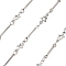 304 Stainless Steel Bar Link Chains, Star, Soldered, with Spool, Stainless Steel Color, 9.5x4.5x0.7mm