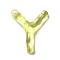 Transparent Resin Alphabet Pendants, Letter Charms, Letter.Y, 41~45x33~52.5x8mm, Hole: 3.5mm