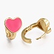 Серьги-кольца Huggie из латуни с эмалью EJEW-L231-61-3