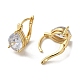 Серьги-кольца из золотой латуни с микропаве из циркония EJEW-C073-05B-G-2