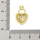 Сердце стойки обшивки латунь микро проложить Цирконом подвески KK-Z074-53G-3