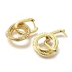 Серьги-кольца из латуни с микропаве EJEW-L097-04G-2