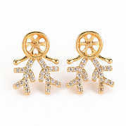 Серьги из латуни с микропейвом и прозрачным фианитом KK-S356-256-NF