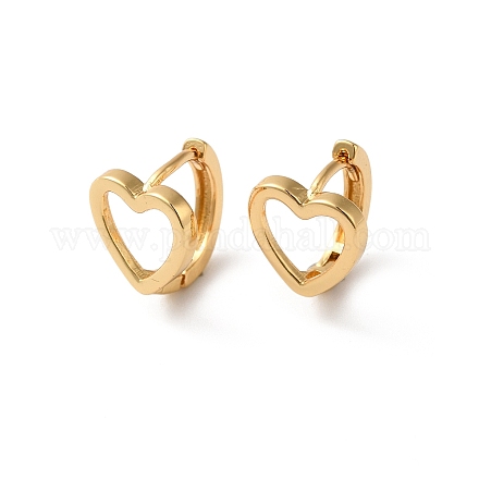 Серьги-кольца из латуни с полым сердцем для женщин KK-O142-05G-1