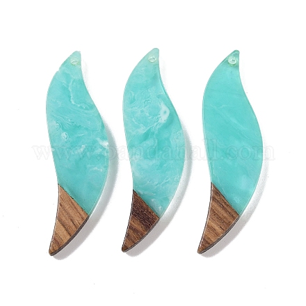 Большие подвески из смолы и дерева WOOD-F015-18G-1