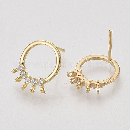 Латунные серьги с цирконом KK-S350-026-1