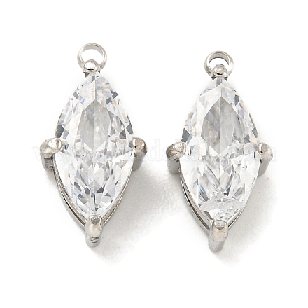 Подвески из нержавеющей стали 304 с кубическим цирконием STAS-L278-006P-01-1