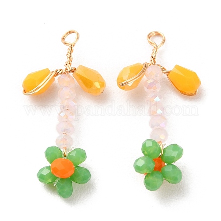 Подвески из стеклянных бусин GLAA-K060-02G-01-1