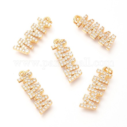 Латунные микропаве прозрачные подвески с фианитом ZIRC-O036-04G-1