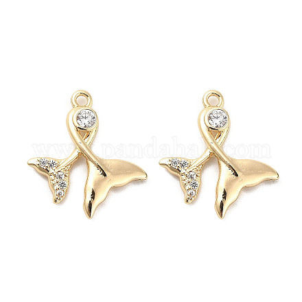 Латунные микропаве прозрачные подвески с фианитом KK-C054-16G-1