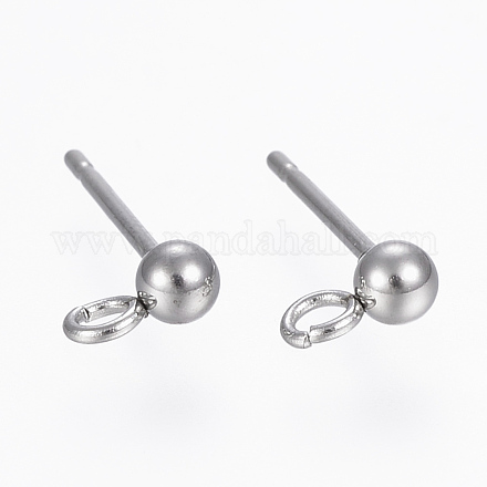 Шариковая серьга-гвоздик из нержавеющей стали марки 304 STAS-H410-10P-1