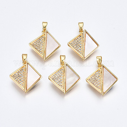 Латунные микропаве прозрачные подвески с фианитом KK-Q277-008-NF-1