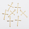 304 Stainless Steel Pendants, Cross, Golden, 16x9.5x0.8mm, Hole: 1.2mm