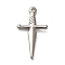 Non-Tarnish 304 Stainless Steel Pendants, Sword Charms, Stainless Steel Color, 24x13x2mm, Hole: 1.6mm