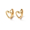Rack Plating Brass Hollow Heart Hoop Earrings for Women, Lead Free & Cadmium Free, Real 18K Gold Plated, 12x10x10mm, Pin: 1mm