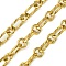 Ion Plating(IP) 304 Stainless Steel Chains, Unwelded, with Spool, Golden, 12x6x1.5mm