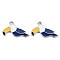 Rack Plating Alloy Pendants, with Enamel, Cadmium Free & Lead Free, Bird, Marine Blue, 14x23x2mm, Hole: 1.6mm
