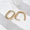 Ion Plating(IP) 304 Stainless Steel Oval Hoop Earrings, Real 18K Gold Plated, 16.5x11.5~12.5x2mm, Pin: 1mm