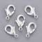 Brass Lobster Claw Clasps, Parrot Trigger Clasps, Cadmium Free & Nickel Free & Lead Free, Silver, 10x5x3mm, Hole: 1mm