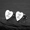 Heart 201 Stainless Steel Stud Earrings, Stainless Steel Color, Letter Z, 10x10mm