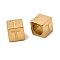 304 Stainless Steel European Beads, Large Hole Beads, Cube with Letter, Golden, Letter T, 7x7x7mm, Hole: 5.5mm