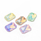 Mocha Effect Rectangle Octagon Shape Sew on Rhinestone, K5 Glass Rhinestone, 2-Hole Link, Plated Flat Back, Sewing Craft Decoration, Mixed Color, 28x20x7mm, Hole: 1mm