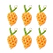 Glass Seed Beaded Mango Pendants, with 304 Stainless Steel Jump Rings, Real 18K Gold Plated, Orange, 26x12mm, Hole: 3mm