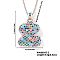Brass Pave Colorful Cubic Zirconia Letter Pendant Box Chain Necklaces, Platinum, Letter Z, 15.75 inch(40cm)