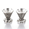 Tibetan Style Alloy Beads Caps, Cadmium Free & Lead Free, Multi-Petal, Antique Silver, 15x14mm, Hole: 2mm, Inner Diameter: 10mm