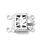 Non-Tarnish 304 Stainless Steel Box Clasp, Stainless Steel Color, 10x15mm, Hole: 1mm