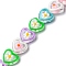 Handmade Lampwork Beads Strands, Hand Drawn Beads, with Enamel, Heart with Flower, Mixed Color, 12x12x7mm, Hole: 1.2mm, about 30pcs/strand, 12.80''(32.5cm)