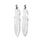 Natural Quartz Crystal Big Pendants, Rock Crystal Sword Charms, with Rack Plating Platinum Tone Brass Snap on Bails, Lead Free & Cadmium Free, 69.5x14.5x12.5mm, Hole: 6x4mm