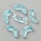 Transparent Handmade Lampwork Beads, Leaf, Light Cyan, 6.5x14x5mm, Hole: 1mm